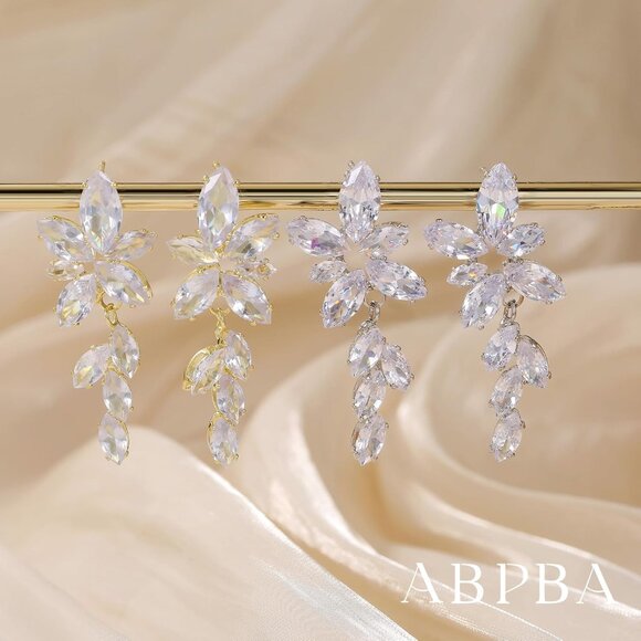 🆕 Women Silver Pearl Drop Earrings Dainty Wedding Diamond Fashion Jewelry Gift - Picture 7 of 7